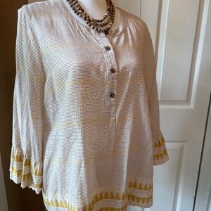 J.Jill summer easy top with embroidered accents cotton